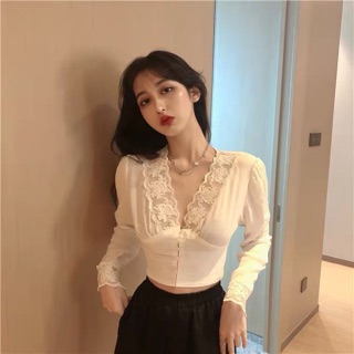 ÁO CROP VIỀN REN QUẢNG CHÂU (KÈM HÌNH THẬT)
