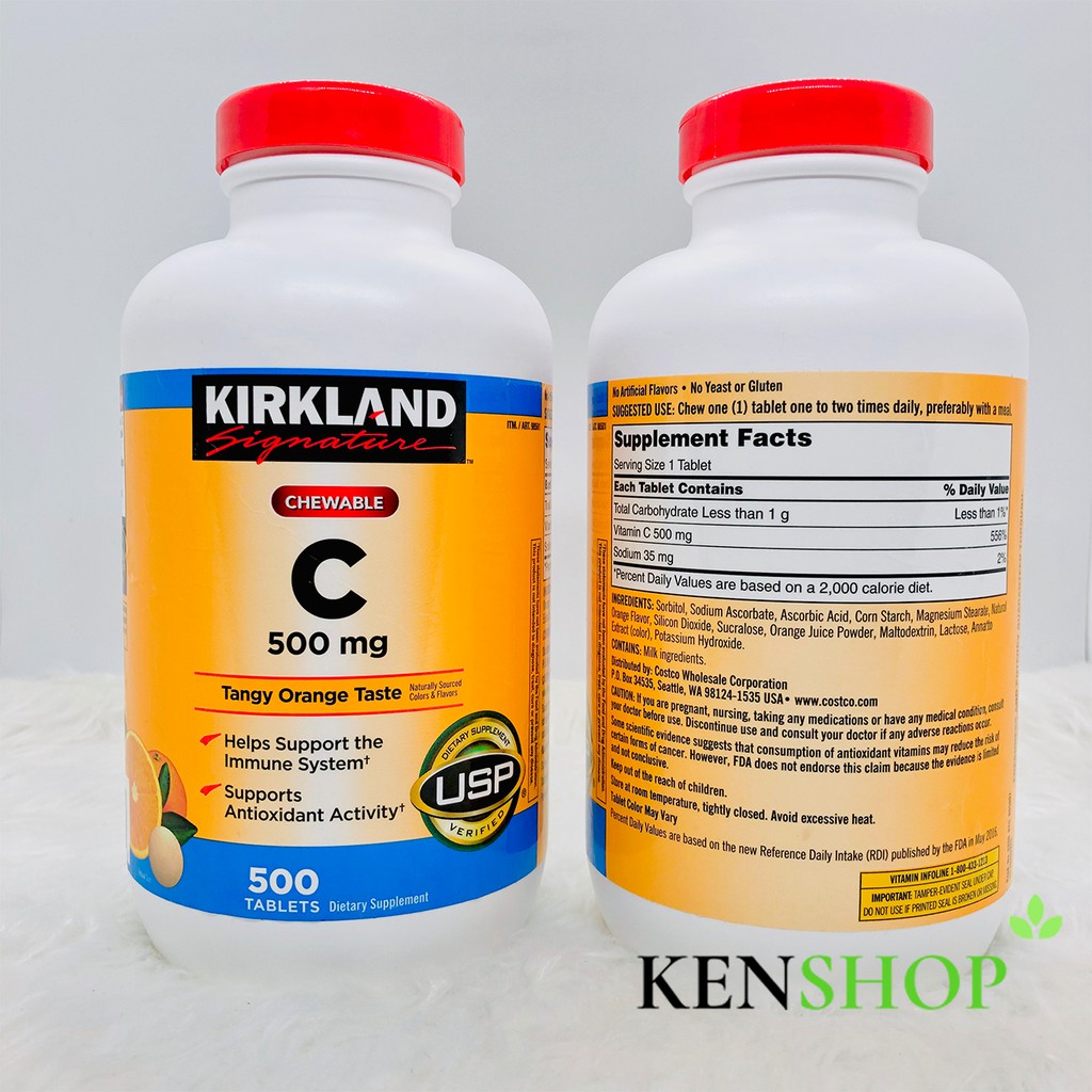 [MẪU MỚI] VIÊN NGẬM BỔ SUNG VITAMIN C 500mg Kirkland , 500 viên | BigBuy360 - bigbuy360.vn