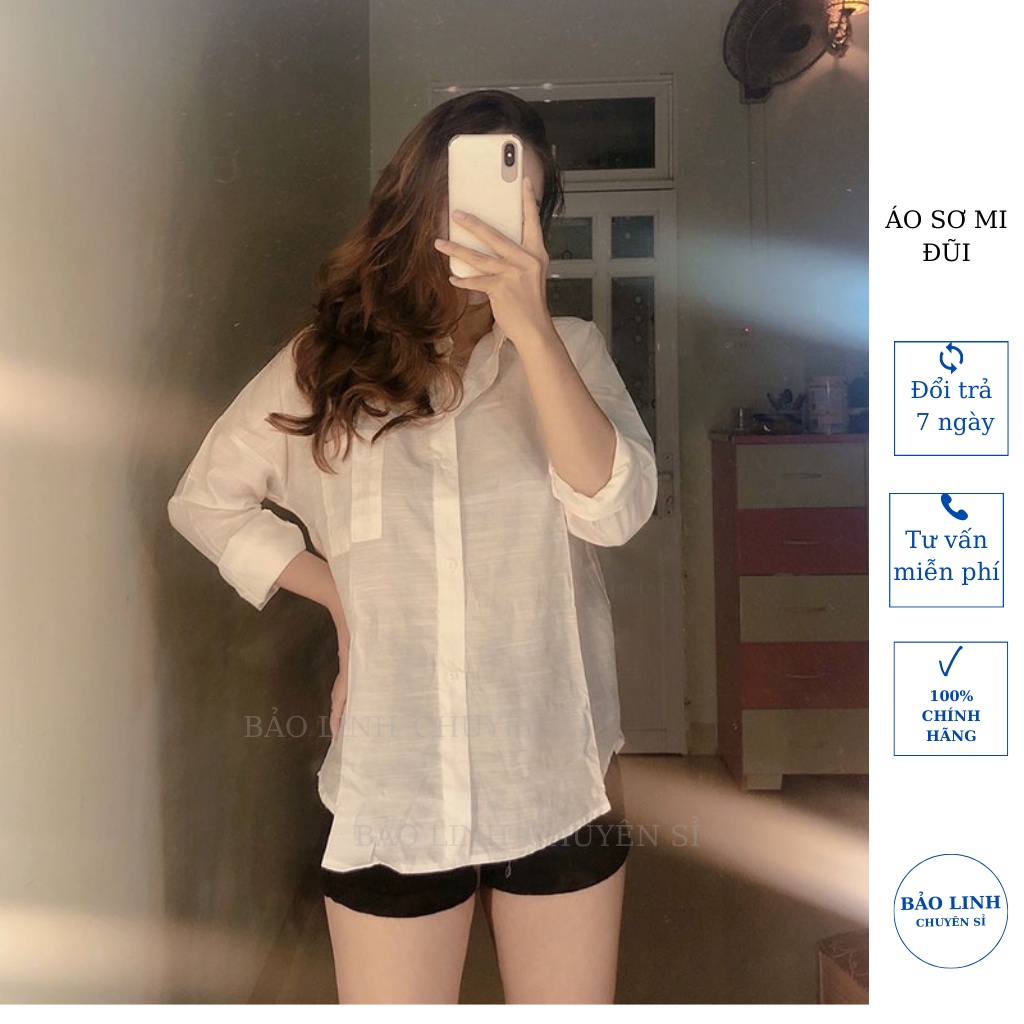 Áo Sơ Mi Học Sinh Dài Tay Form Rộng, Áo Trắng Nữ ulzzang vintage hàn quốc Đi Làm Đi Học