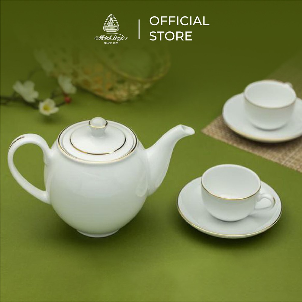 Bộ trà cao cấp Minh Long 0.5 L - Camellia - Chỉ Vàng