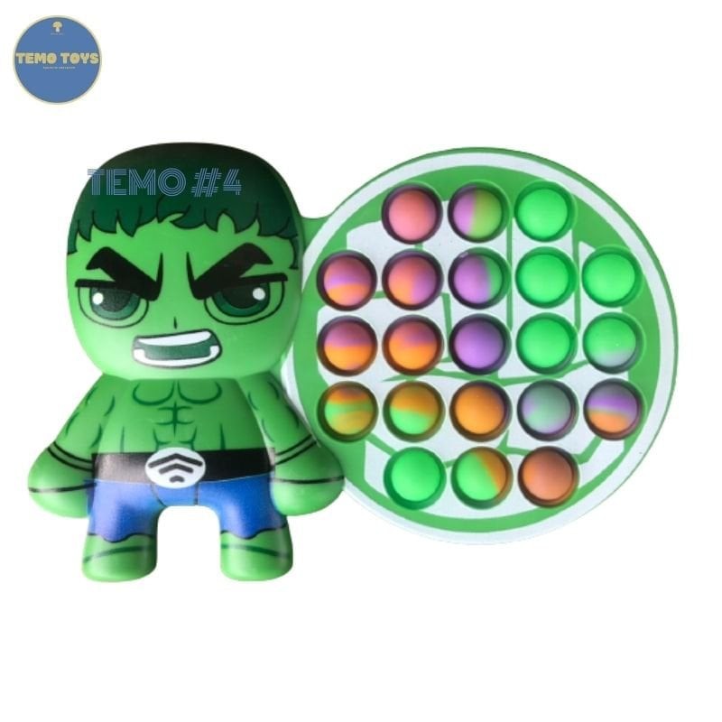 PopIt Fidget Toy, Đồ Chơi Pop It Siêu Nhân Bấm Nút Bóp Bóng Thông Minh Giảm Stress, Căng Thẳng Bằng Silicon An Toàn Temo