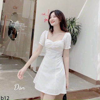 Đầm xòe nhún ngực có mút