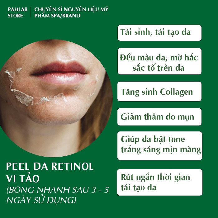 (100 ml - 500 ml) Peel Da Retinol Vi Tảo Pahlab's Handmade