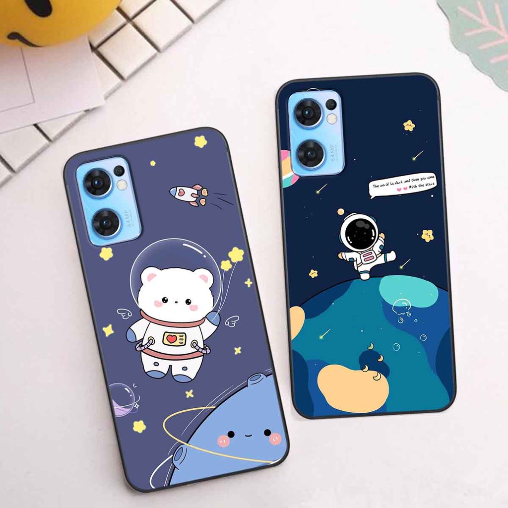 Ốp Oppo Reno7 / Reno7 Z 5G / Reno 7 in hình vũ trụ, phi hành gia bầu trời cute dễ thương
