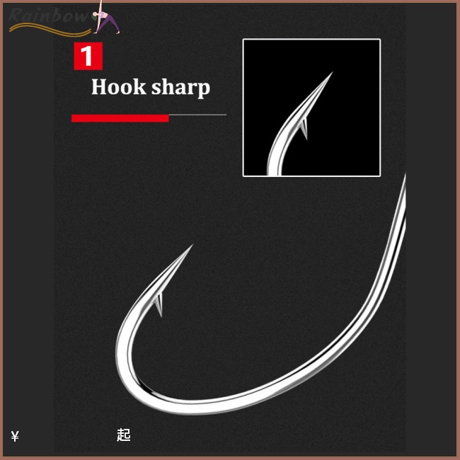 [COD] 50 Chiếc Móc Thép carbon Cao 1#-10# Lưỡi Câu Cá Cán Dài Chất Lượng Cao