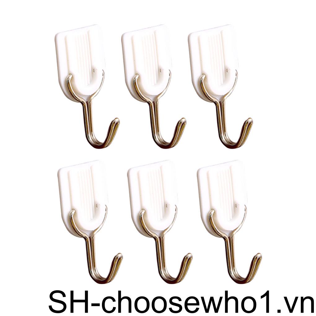 Set 6 Móc Treo Đồ Dán Tường Tự Dính Có Thể Tháo Rời Cho Nhà Tắm