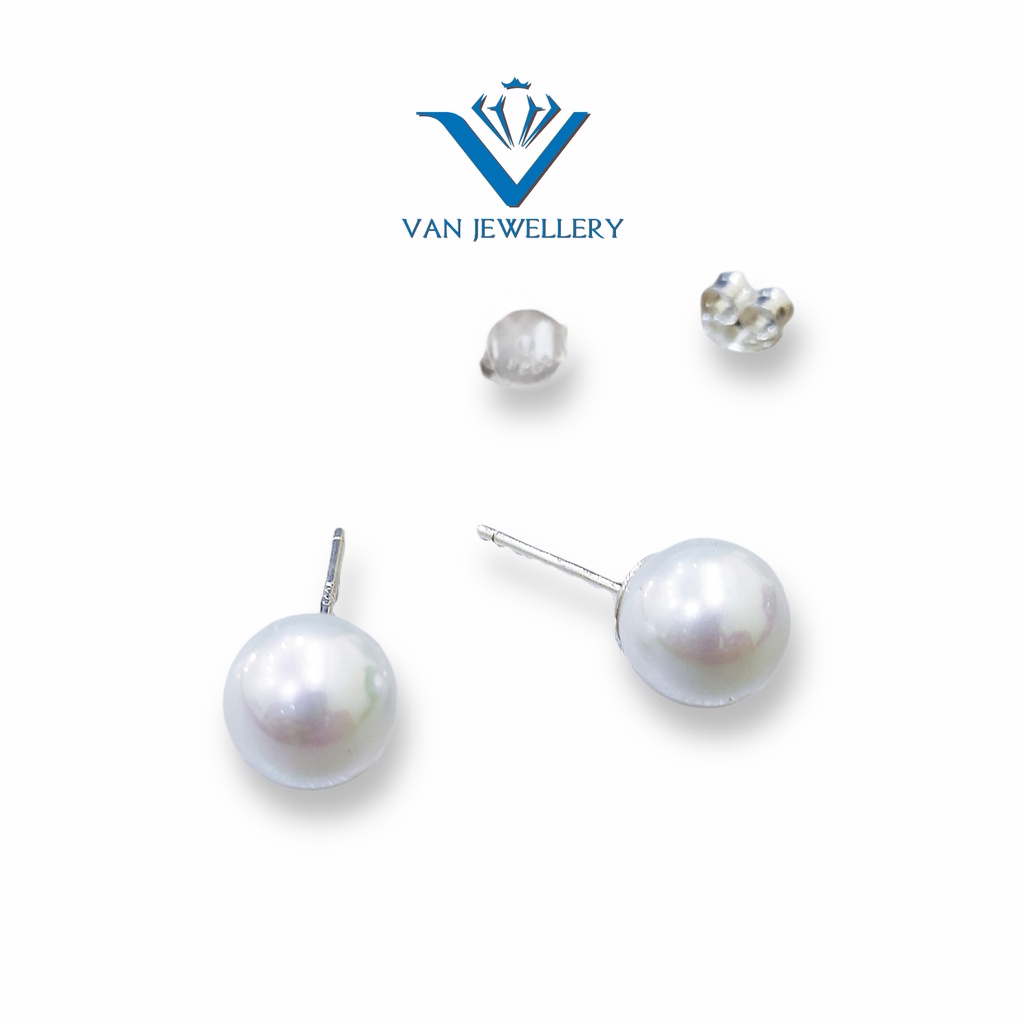 Bông tai bạc Bông Ngọc Trai nhân tạo chốt bạc Van Jewelry V10713