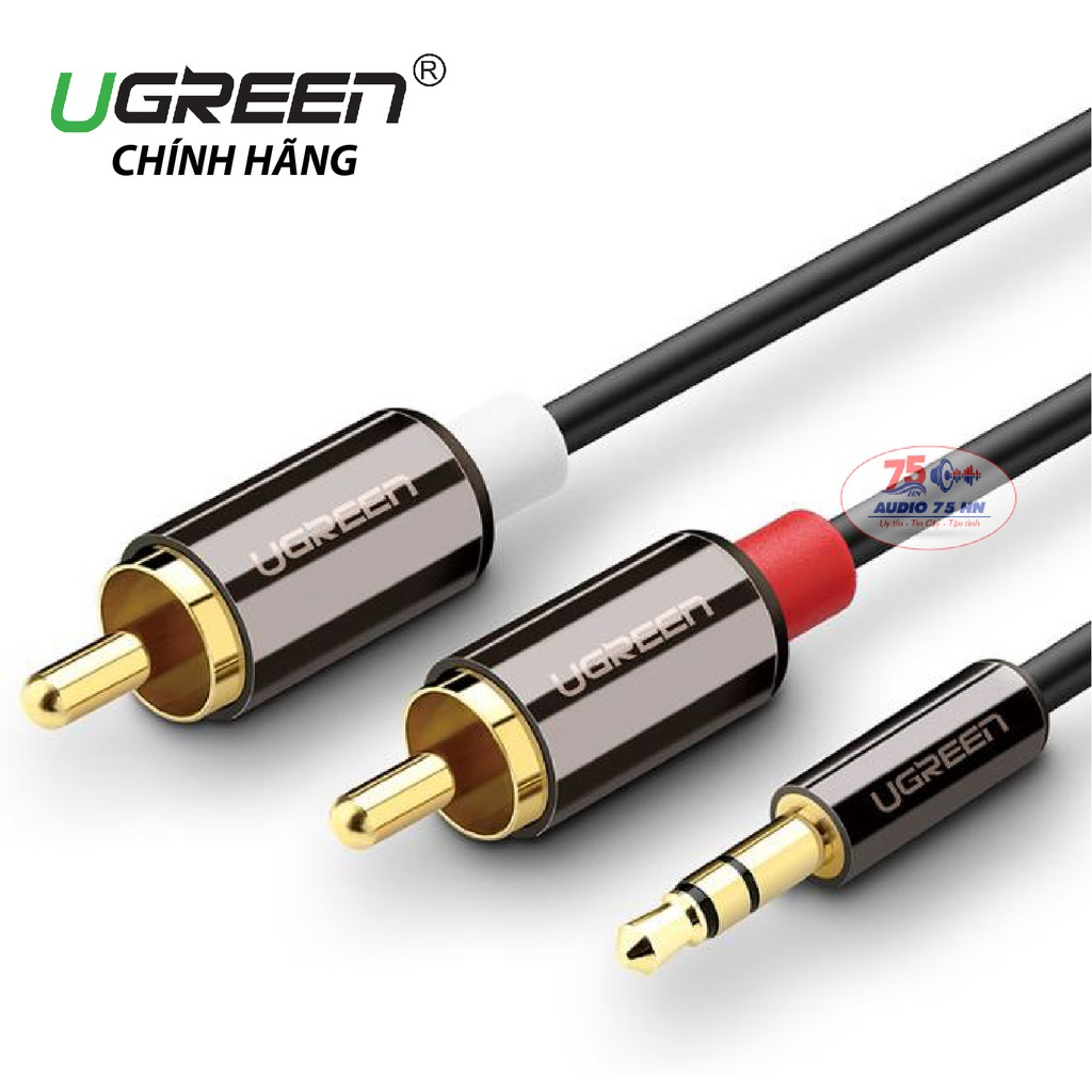 {Chính hãng} Cáp Audio 3.5mm ra 2 Đầu RCA Hoa Sen UGREEN AV116 cao cấp chiều dài từ 0.5M đến 8M