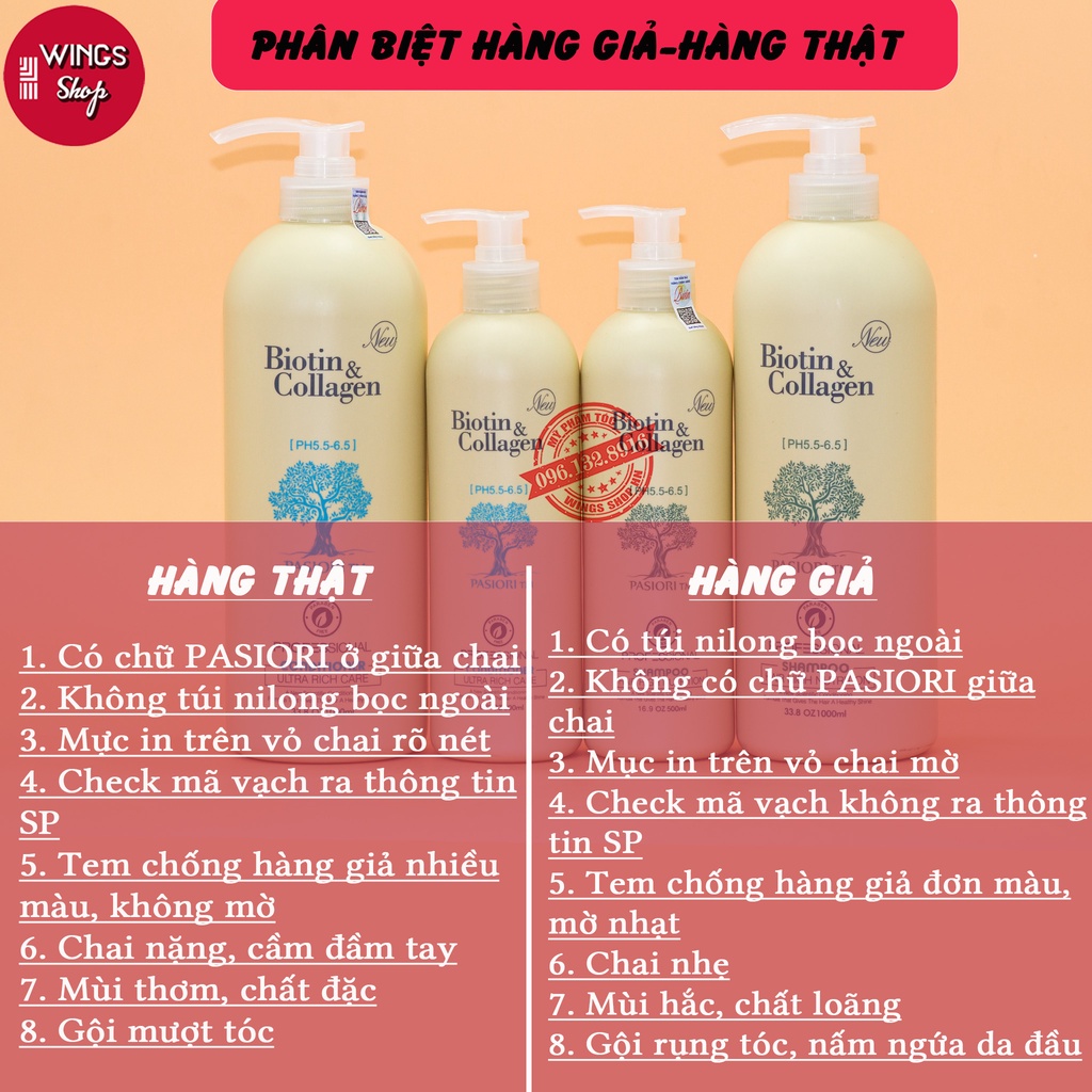 Cặp Dầu Gội Xả Biotin Collagen Trắng 1000ml | Giảm Rụng Tóc,Phục Hồi Tóc Khô Xơ, Hư Tổn | Hàng Chính Hãng