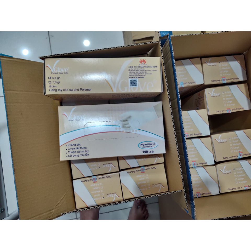 Găng tay y tế không bột Latex VGlove (Polymer) - Khải Hoàn