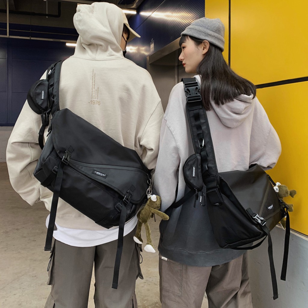 Túi đeo chéo nam nữ chống thấm nước đi học đi chơi đừng vừa laptop 15.6 ich