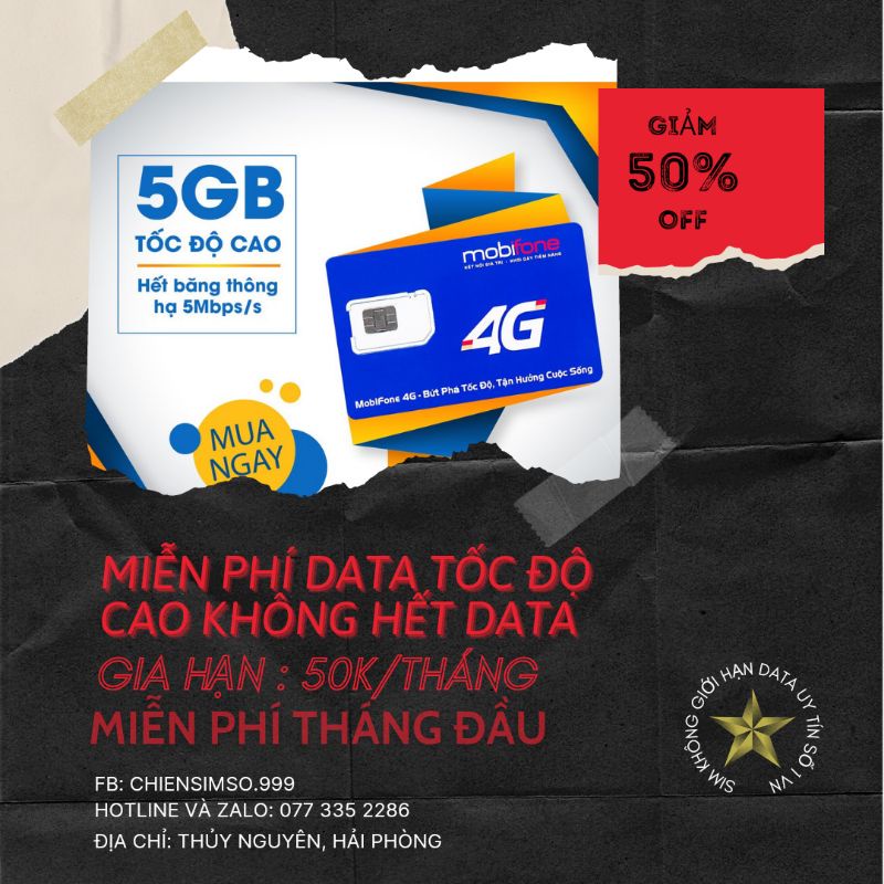 [DTHN ] SIM 4G MOBIFONE KHÔNG GIỚI HẠN DATA TỐC ĐỘ CAO