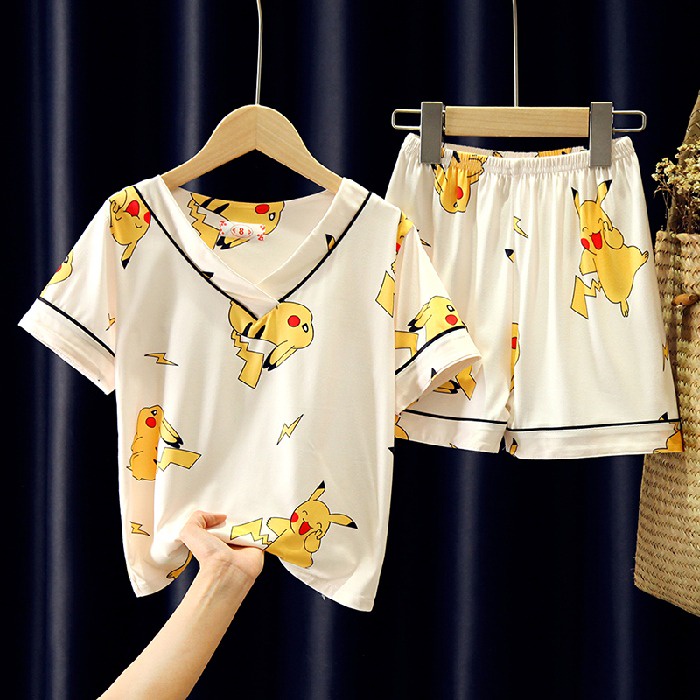 Bộ Đồ Ngủ Tay Ngắn Chất Liệu Cotton Dễ Thương Cho Bé