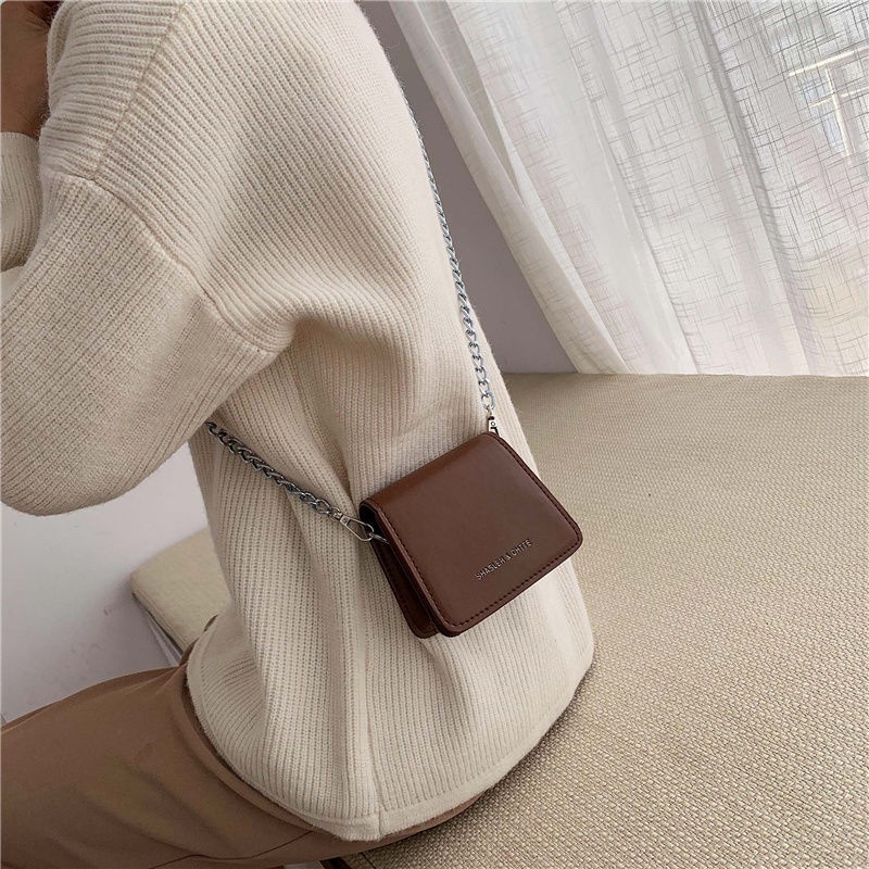 Túi đeo chéo mini dây xích thời trang dành cho nữ