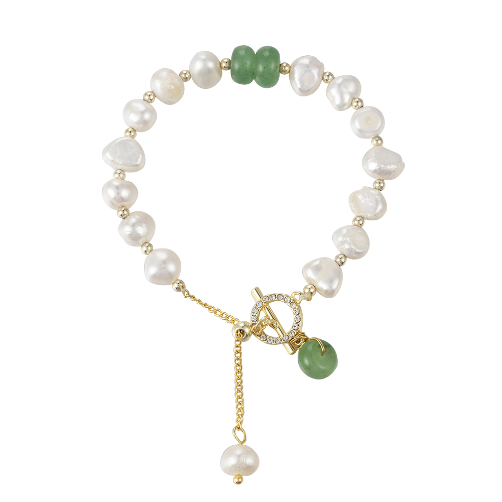[sweet] woman wild Gold Irregular Pearl Bracelet Adjustable Bangle Chain Jewelry Gift