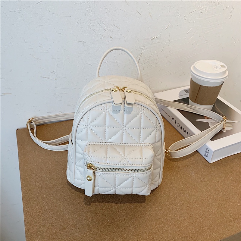 Balo nữ thời trang, balo mini ô trám da mềm siêu hot TBB28