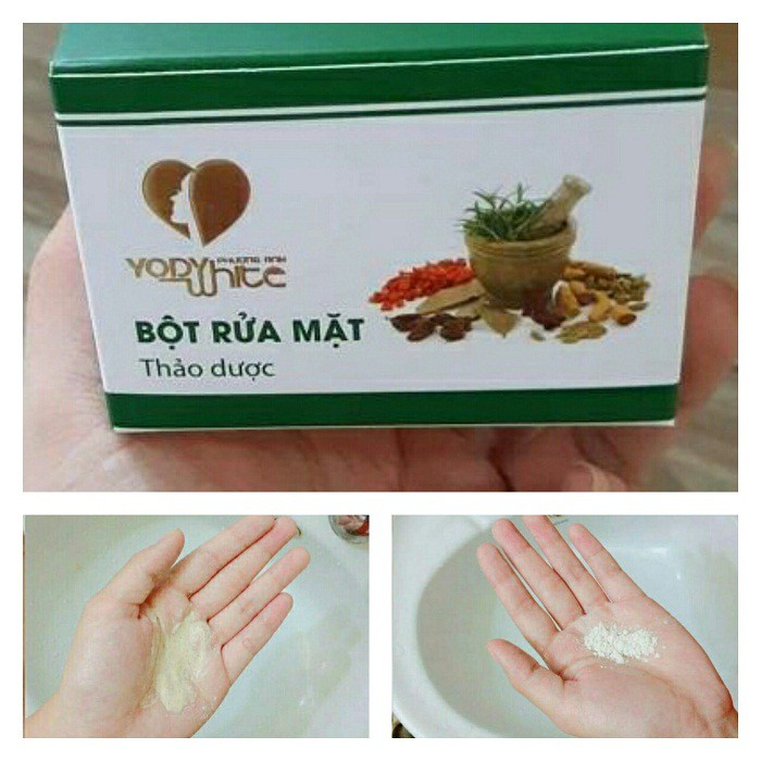 Bột rửa mặt thảo dược Yody white Phương Anh