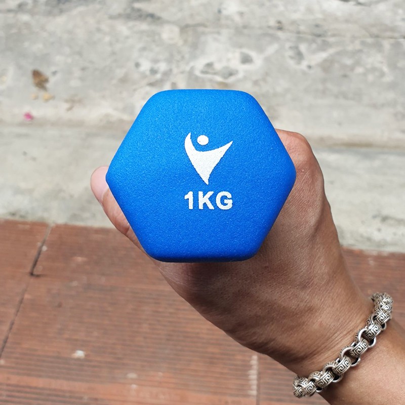 TẠ TAY BỌC CAO SU CHÍNH HÃNG LOẠI 1KG - GIAO MÀU NGẪU NHIÊN