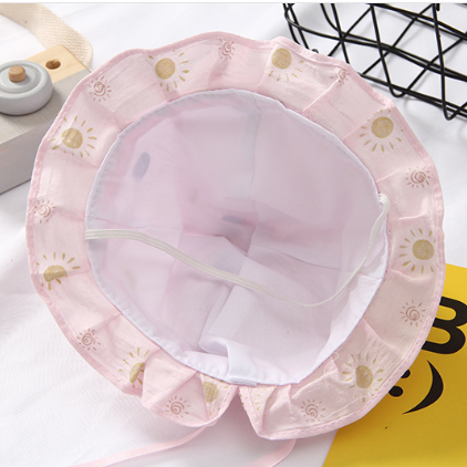 Mũ Nón vải sơ sinh thiết kế rộng vành mềm cho Bé Gái phong cách đáng yêu cotton tự nhiên thoáng khí, mềm mát PocoHome