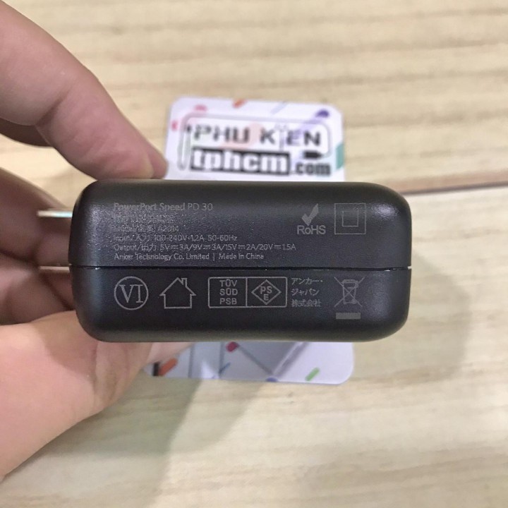 [Mã ELFLASH5 giảm 20K đơn 50K] Cốc Sạc ANKER PowerPort Speed 1 cổng 30W USB Type C Power Delivery PD - A2014(Nobox)