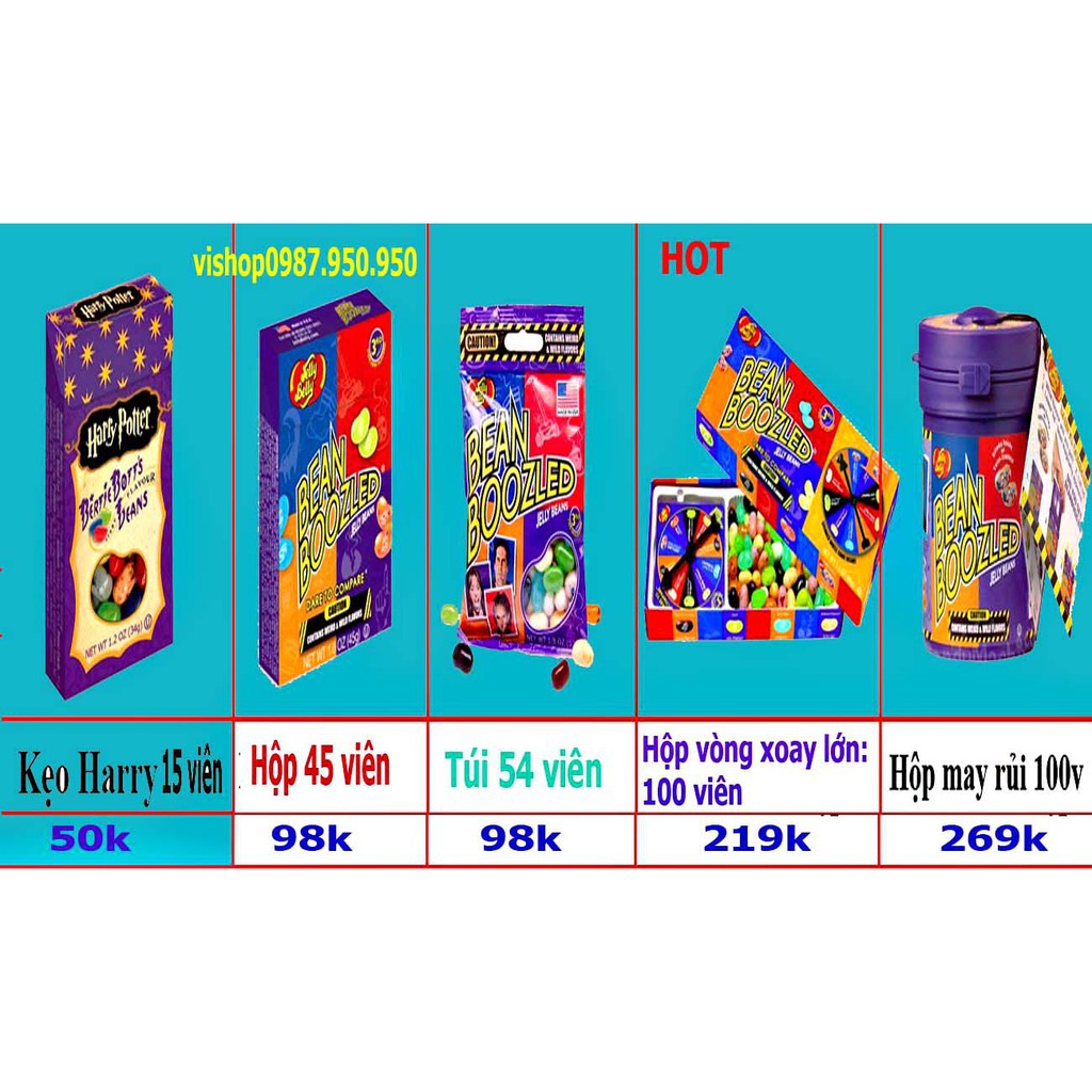 KẸO THỐI BÀN XOAY (7 cái) Kẹo thối Bean Boozled (phiên bản 5)