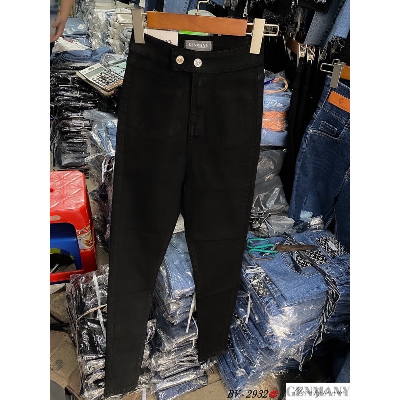 Quần bò ôm trơn 2 khuy cạp cao siêu đẹp. Size S M L