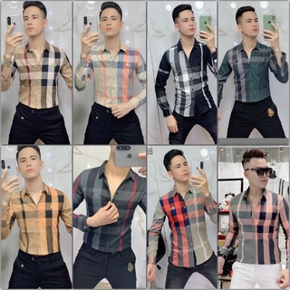 Áo sơ mi bbr nam kẻ sọc caro nhiều màu dài tay , chất liệu cotton thấm hút mồ hôi cực kỳ tốt