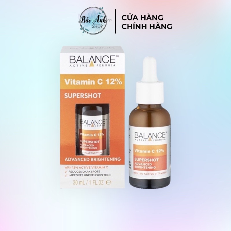 Tinh chất Balance Active Formula 12% Vitamin C Supershot sáng da, mờ thâm, dưỡng trắng da 30ml