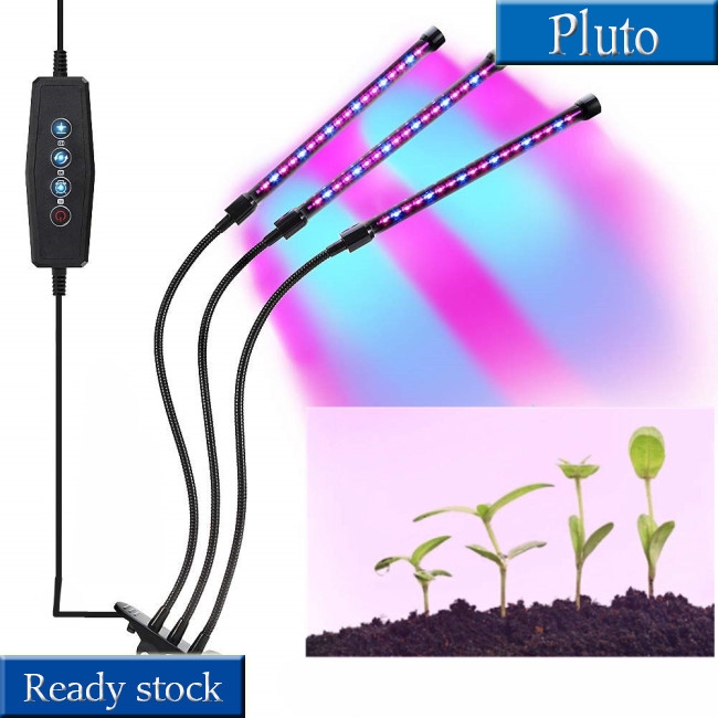 Đèn LED trồng cây USB 5V 27W có 3 đầu với dải xanh đỏ điều chỉnh được