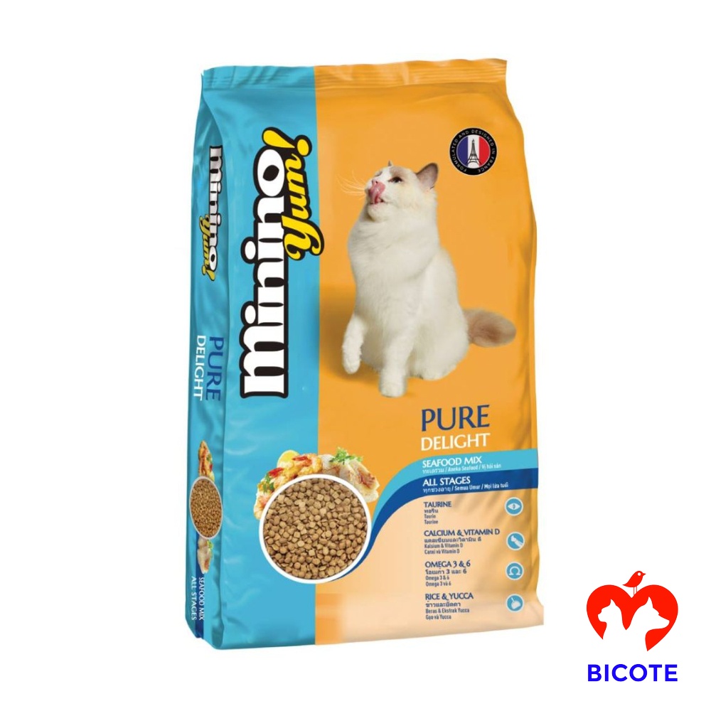 Thức ăn cho mèo Minino vị hải sản 350gram phân phối BICOTE