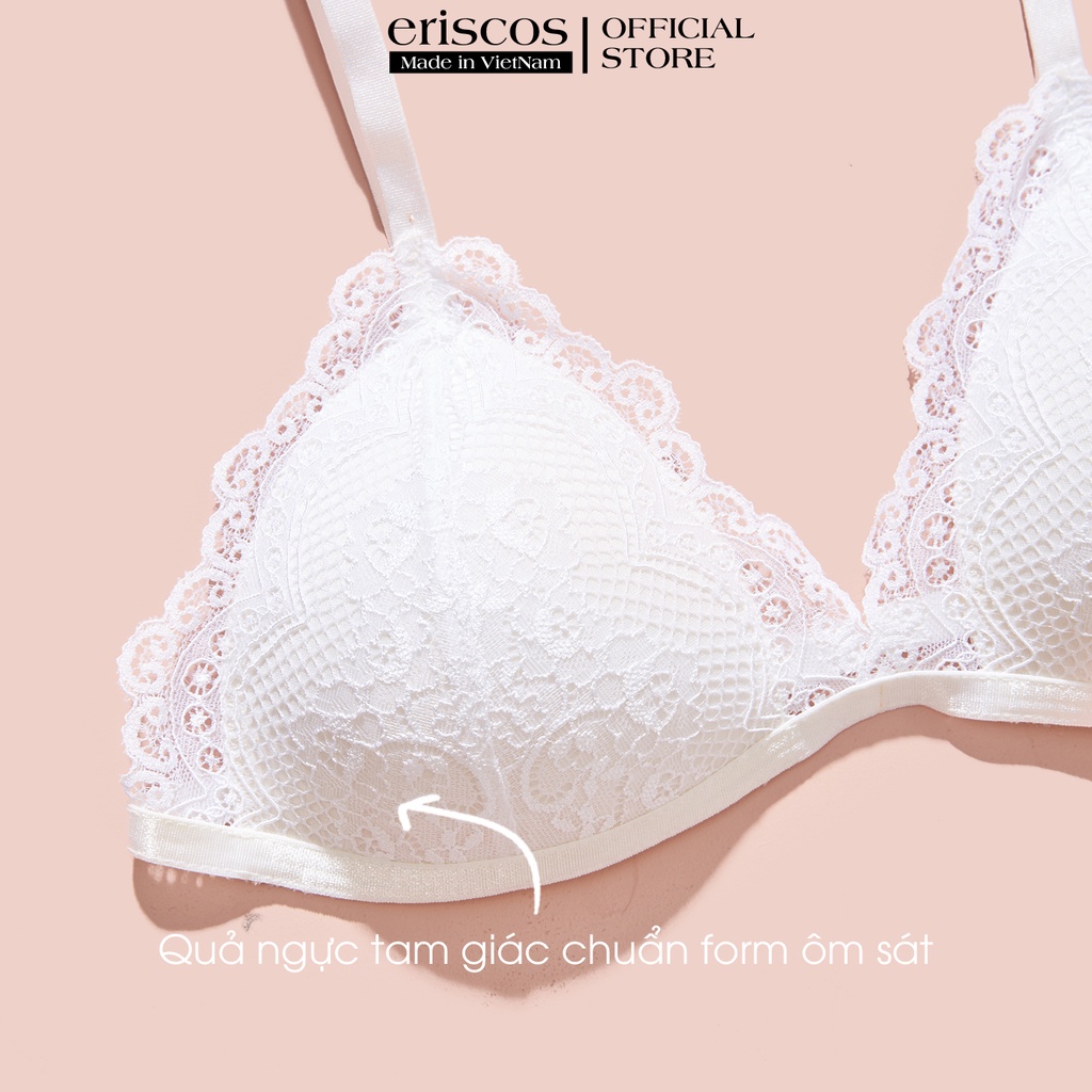 Bộ đồ lót ren bralette ren hoa trắng sexy gợi cảm tinh khôi thiết kế không gọng mút mỏng thương hiệu Mebra S017B