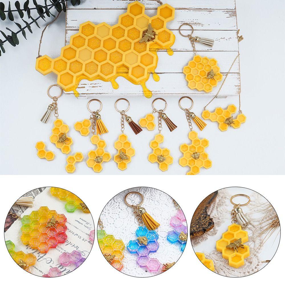 CONOPERY Khuôn Làm Trang Sức Hình Tổ Ong Bằng Nhựa Resin DIY