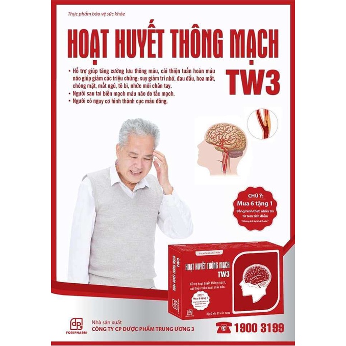 Hoạt Huyết Thông Mạch TW3 - Cải Thiện Tuần Hoàn Máu Não Giảm Suy Giảm Trí Nhớ, Đau Đầu, Hoa Mắt, Chóng Mặt, Mất Ngủ