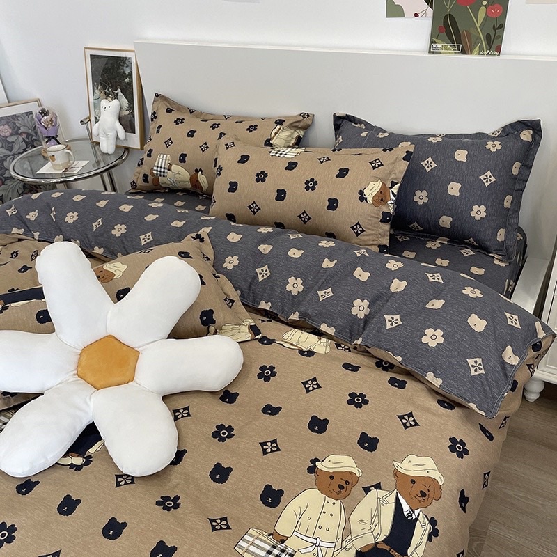 Ga Giường ❤️ cotton poly 5 món hè đủ size đệm họa tiết đáng yêu miễn phí bo chun nhập khẩu hàn quốc Mượt Decor