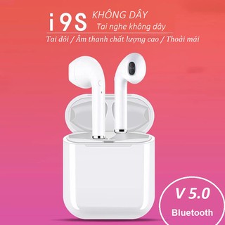 Tai nghe bluetooth i9S -TWS 5.0 - Tai nghe bluetooth không dây giá rẻ cho iOS và android - Full hộp + tặng bao silicon