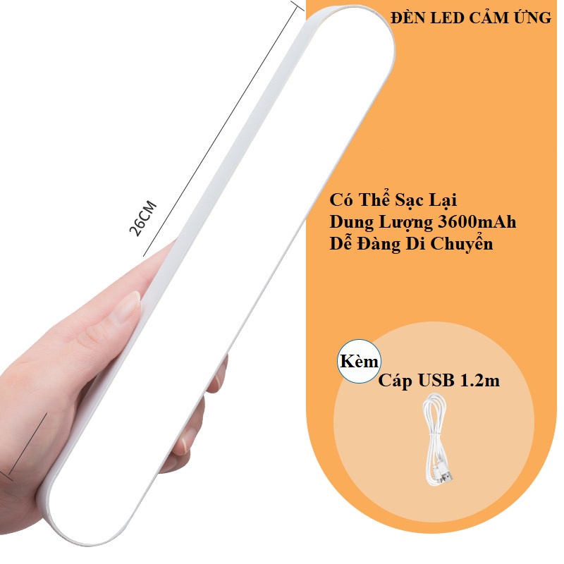 Đèn Led Đa Năng Mini, Đèn Học, Đèn Bàn Đọc Sách Không Dây Gắn Tường, Gắn Tủ Có Pin Sạc USB