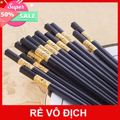 [Hot]-Combo 2 hộp (20 đôi )đũa sừng chống mốc viền mạ