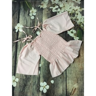 ÁO NHÚN BẸT VAI CỘT NƠ