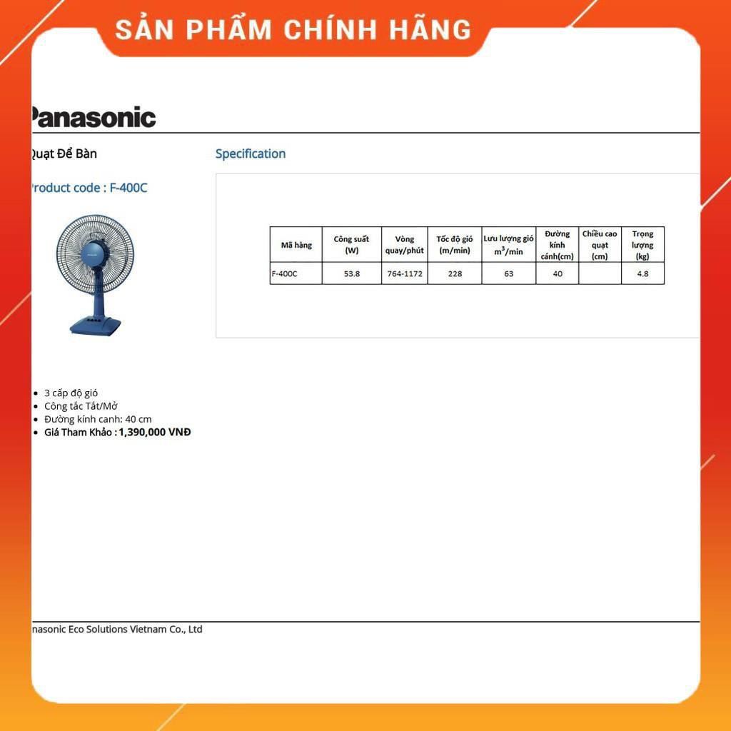 [FreeShip] Quạt bàn Panasonic F400C Huy Anh