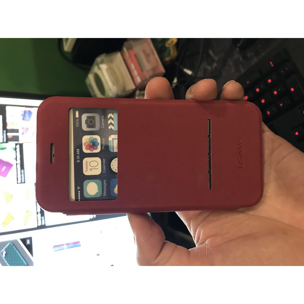 Bao da ốp lưng nắp gập cho Iphone 6/6s/6plus/6splus - Chính hãng USAMS | BigBuy360 - bigbuy360.vn