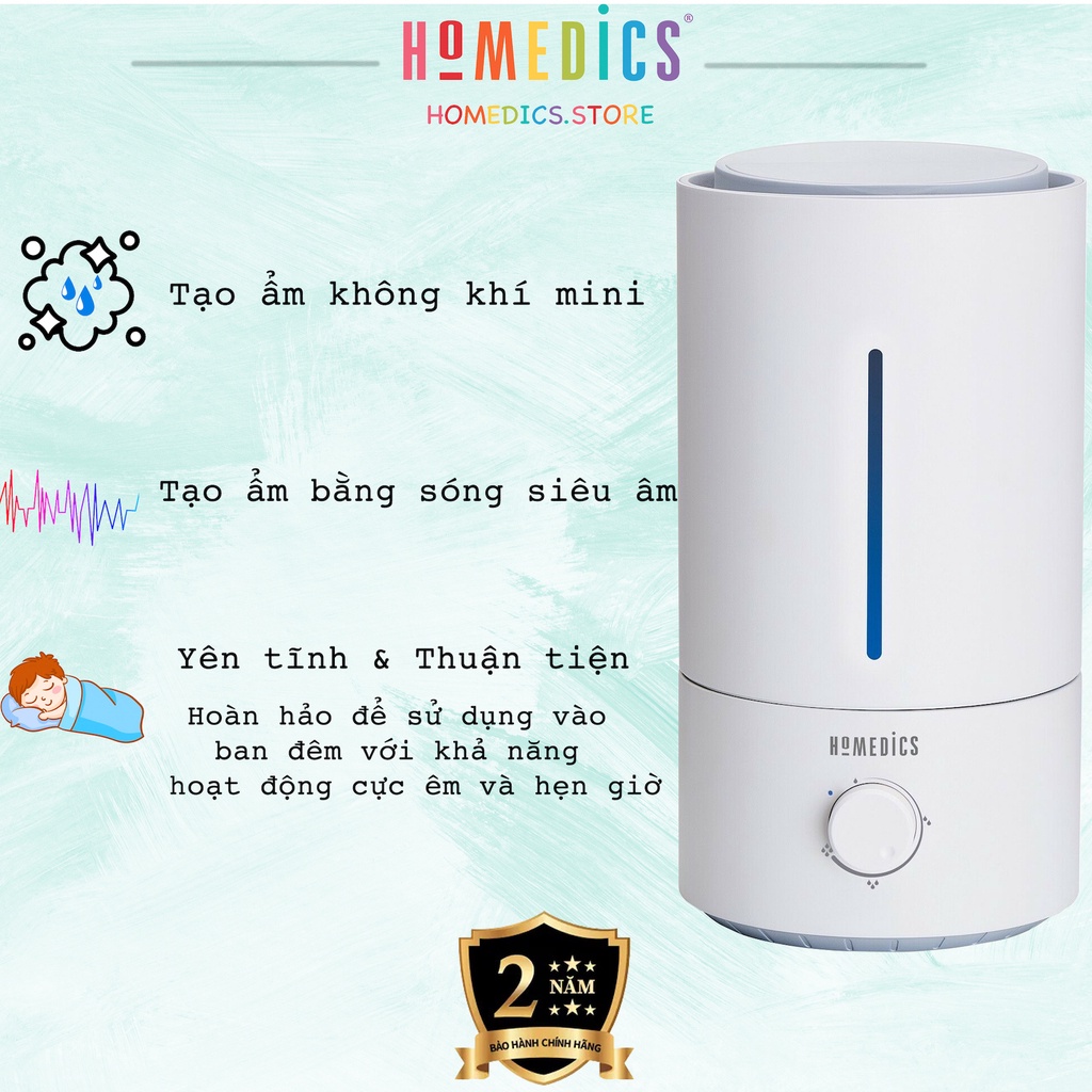 Máy tạo ẩm siêu âm khử khuẩn USA HoMedics UHE-CMTF20