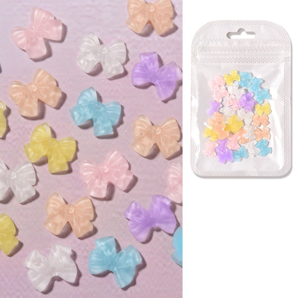 Set 30 Nơ Ruy Băng 3D Nhiều Màu Trang Trí Móng Tay Diy