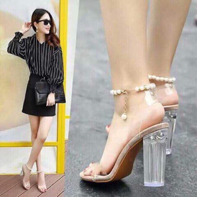 GIày QUAI TRONG GÓT TRONG 9P VÒNG NGỌC