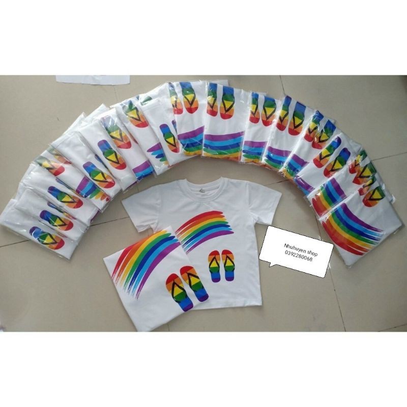 Set bộ đi biển cầu vồng cho cả gia đình, nhóm, đồ đôi