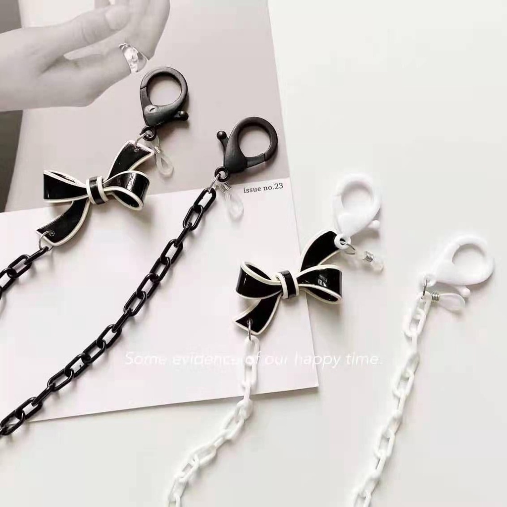 ESPO Dây Giữ Mắt Kính Acrylic Chống Thất Lạc Hình Nơ Màu Trắng Đen