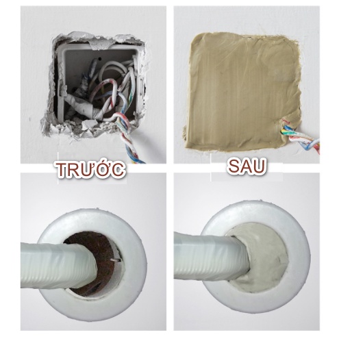 Xi Măng Trắng Bùn Đất Sét Trám Tường Chống Thấm Bù Trám Lỗ Điều Hòa Đường Ống Nước