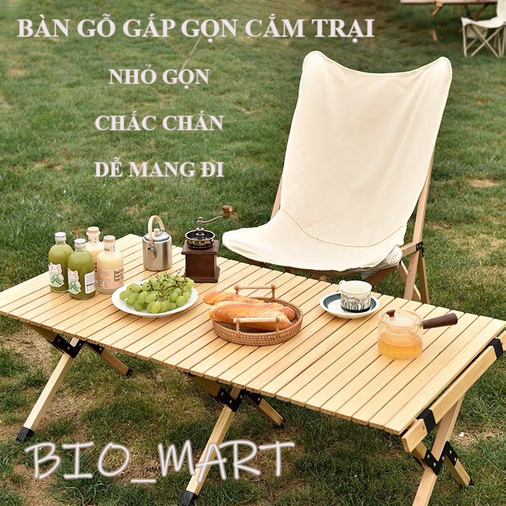 Bàn Gỗ Cắm Trại, Phượt, Dã Ngoại Moutainhiker Gấp Gọn – Bàn Gấp Dã Ngoại Du Lịch Bằng Gỗ Thông Minh - BIO226
