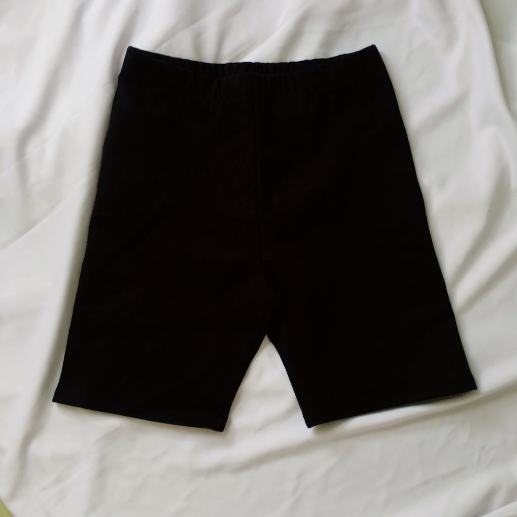 Quần short thun lửng biker ngố màu đen chất thun dày dặn chất đẹp | BigBuy360 - bigbuy360.vn