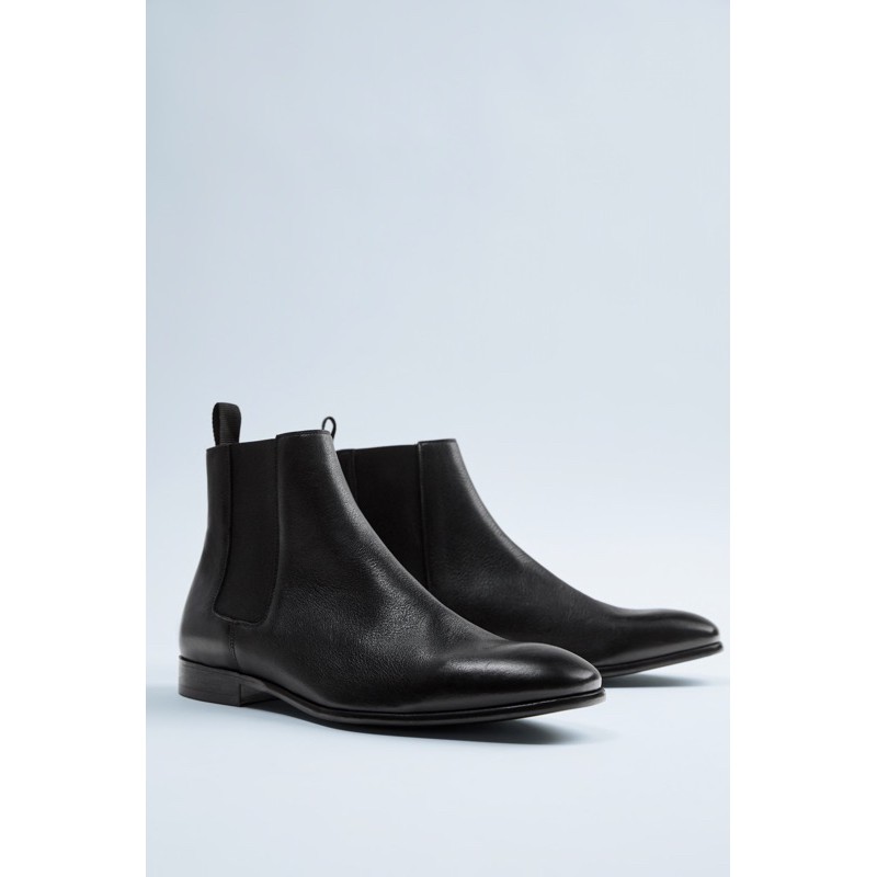 Giày boots Zara authentic  SOFT LEATHER ANKLE