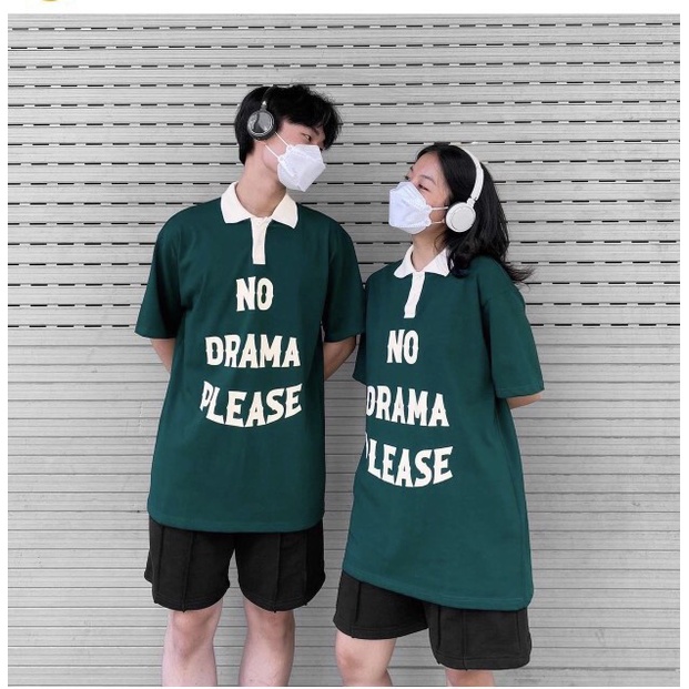 Áo Thun Polo Chữ No Nam Nữ Unisex Dáng Rộng Chât Tổ Ong Thoáng Mát Cổ Bẻ Tay Lỡ